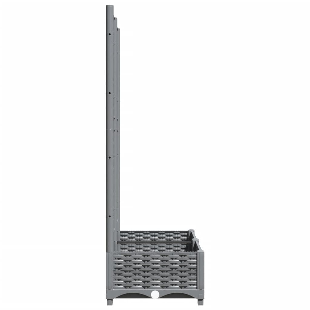 vidaXL Donica ogrodowa z kratką, jasnoszara, 80x40x121,5 cm, PP