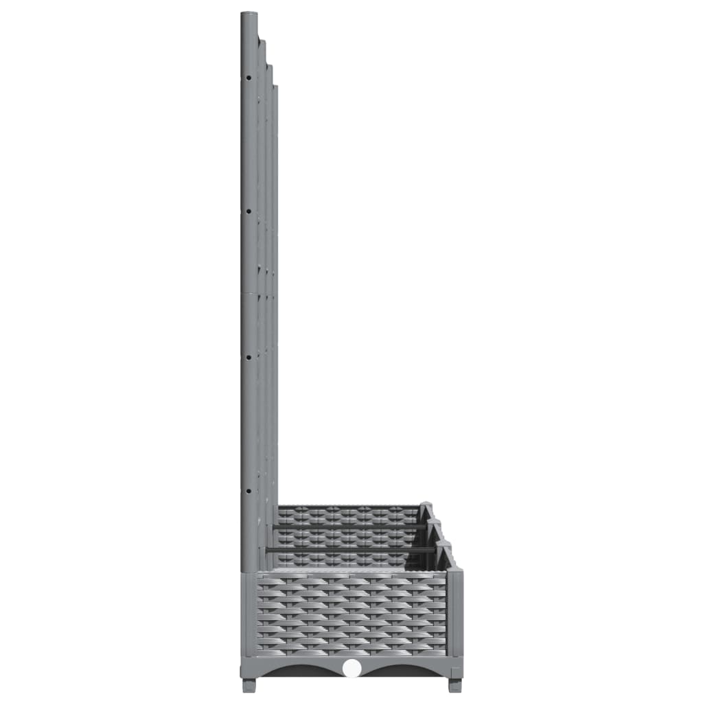vidaXL Donica ogrodowa z kratką, jasnoszara, 120x40x121,5 cm, PP