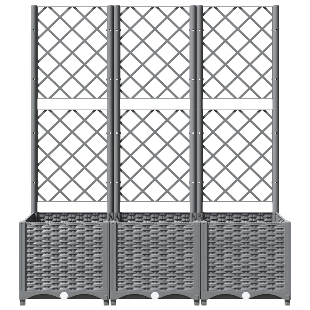 vidaXL Donica ogrodowa z kratką, jasnoszara, 120x40x136 cm, PP