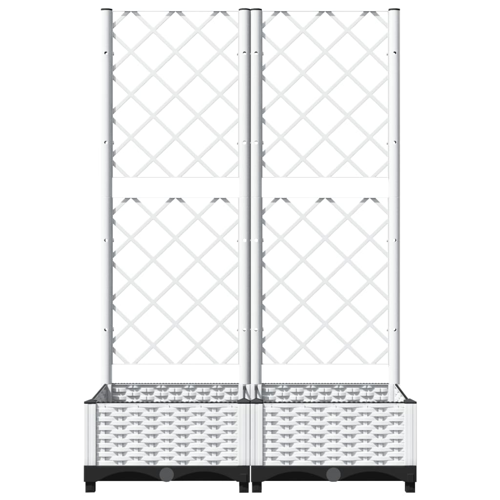 vidaXL Donica ogrodowa z kratką, biała, 80x40x121,5 cm, PP