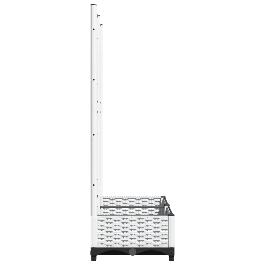 vidaXL Donica ogrodowa z kratką, biała, 80x40x121,5 cm, PP
