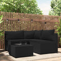 vidaXL 4-częściowy zestaw wypoczynkowy z poduszkami, polirattan
