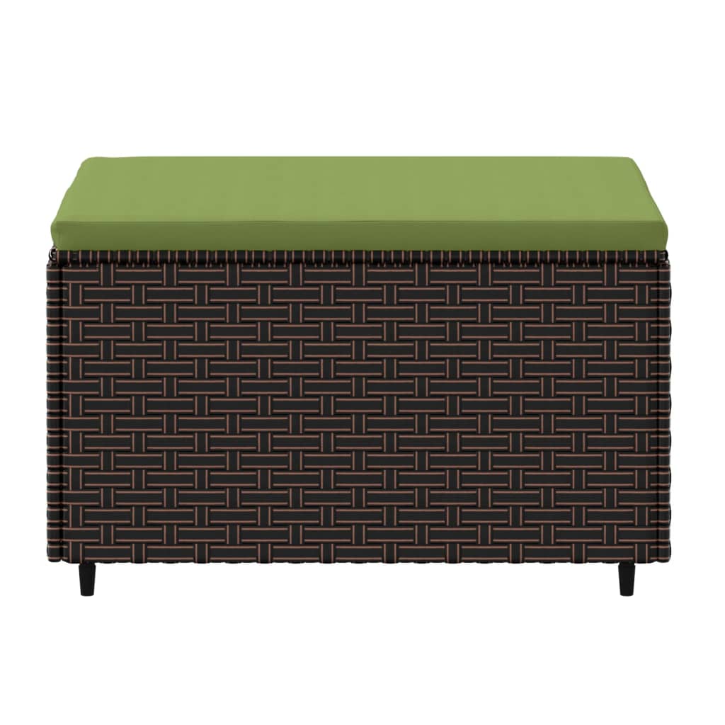 vidaXL Podnóżki ogrodowe z poduszkami, 2 szt., brązowe, polirattan