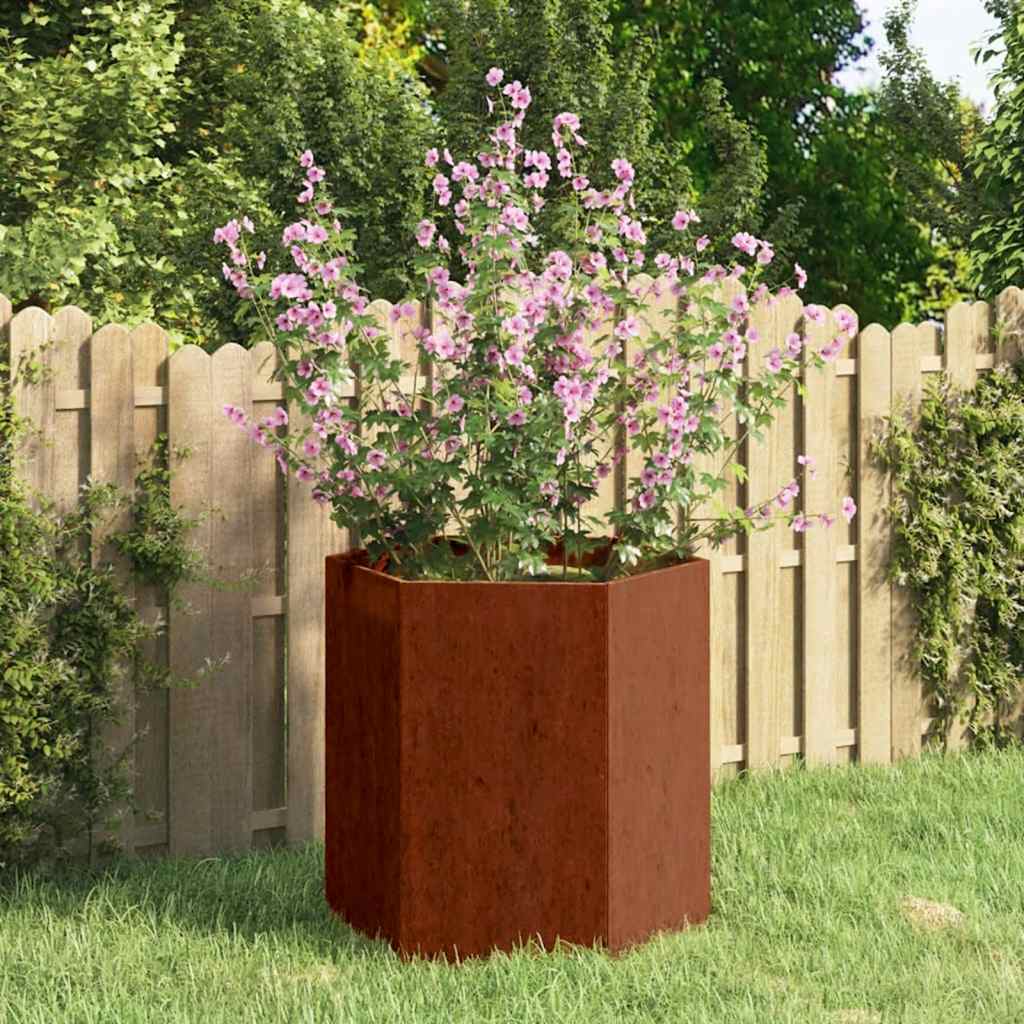 vidaXL Donica, rdzawa, 40x40x45 cm, stal kortenowska