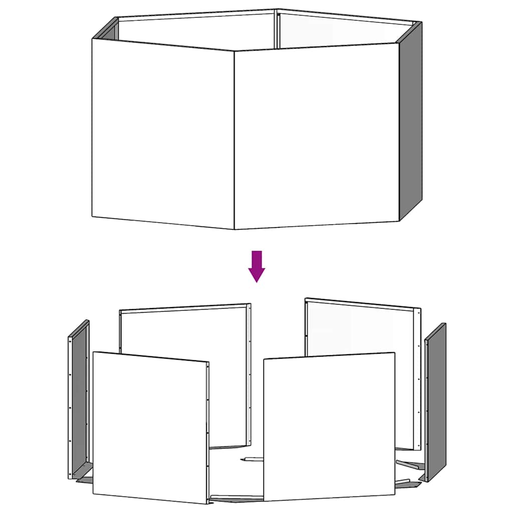 vidaXL Donica, rdzawa, 90x90x45 cm, stal kortenowska