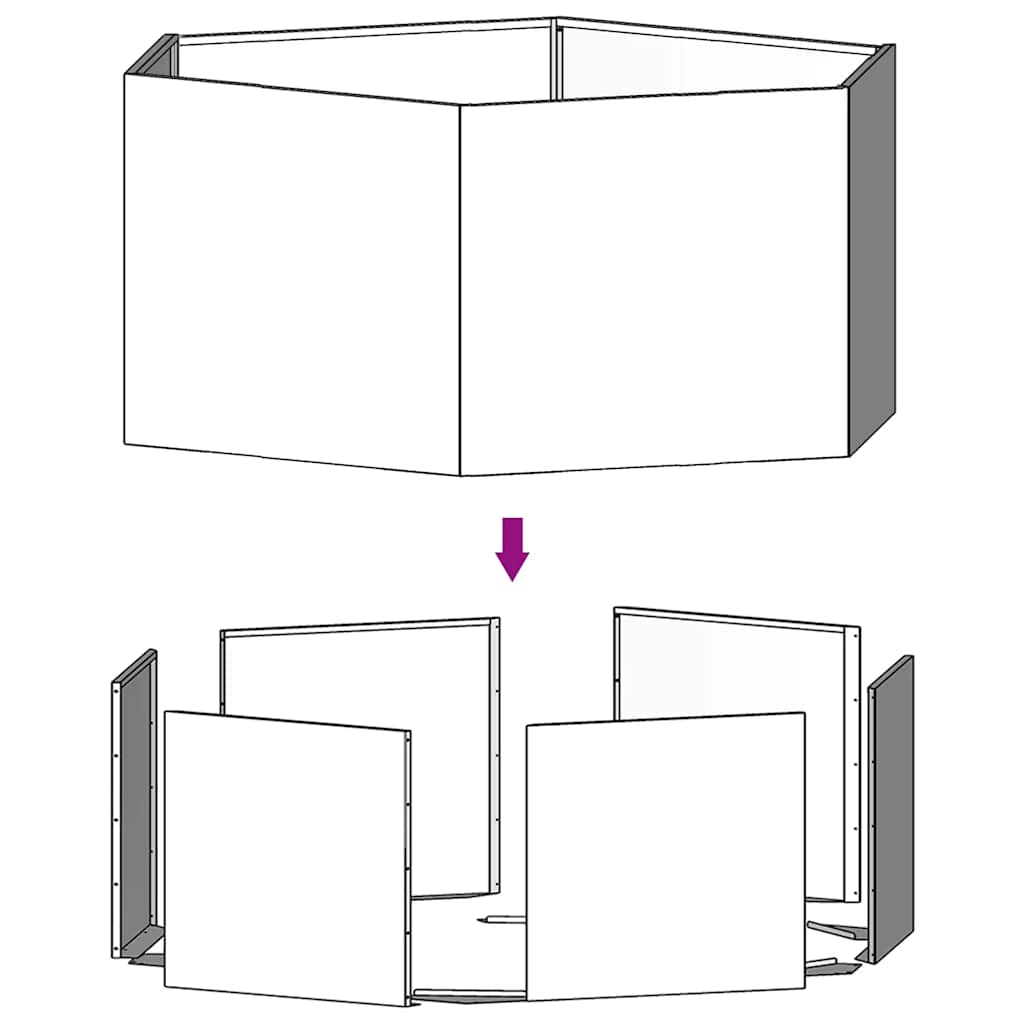 vidaXL Donica, rdzawa, 138x120x45 cm, stal kortenowska