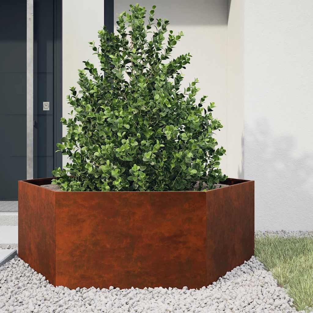 vidaXL Donica, rdzawa, 138x120x45 cm, stal kortenowska