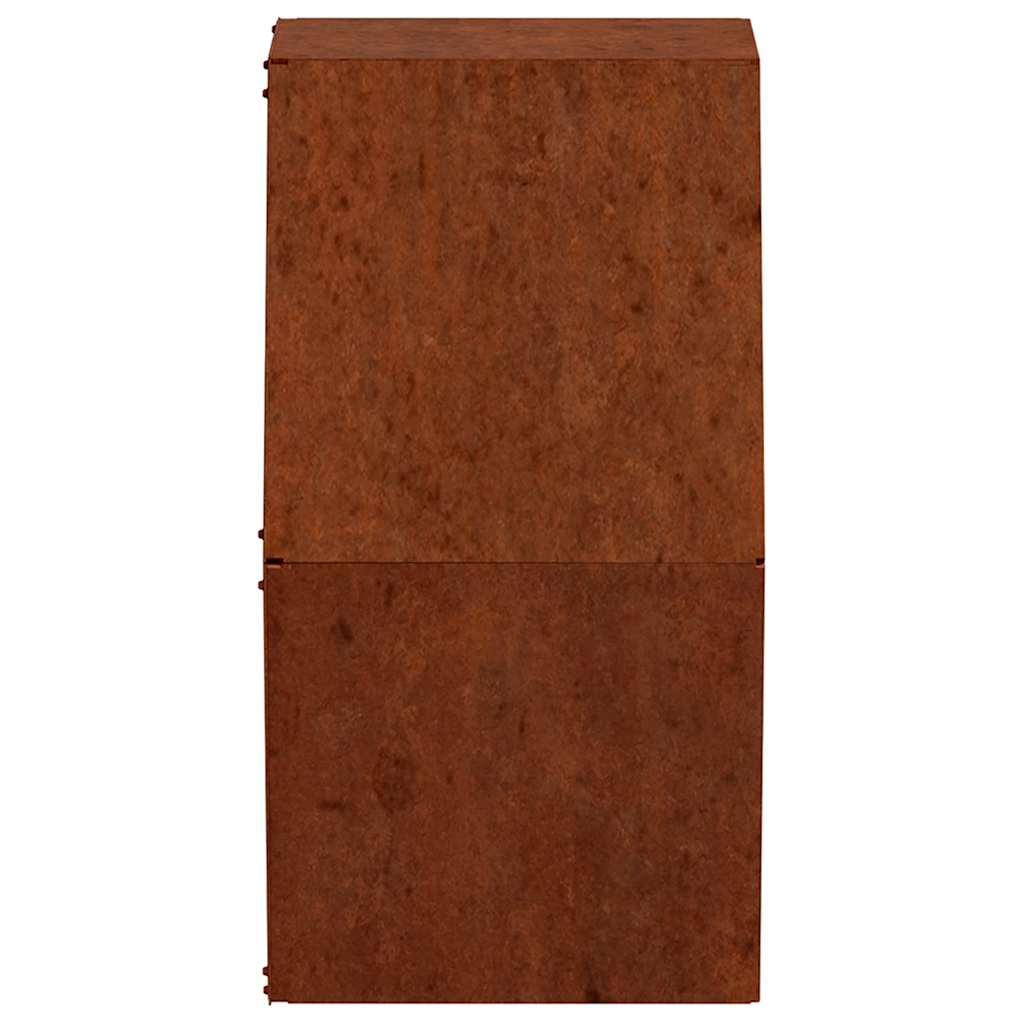 vidaXL Doniczki ścienne, 2 szt., rdzawe, stal kortenowska, 30x10x25 cm