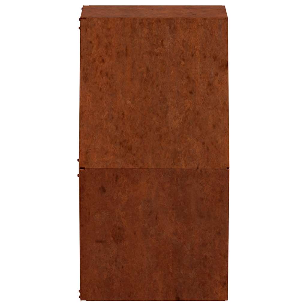 vidaXL Doniczki ścienne, 2 szt., rdzawe, stal kortenowska, 46x10x40 cm