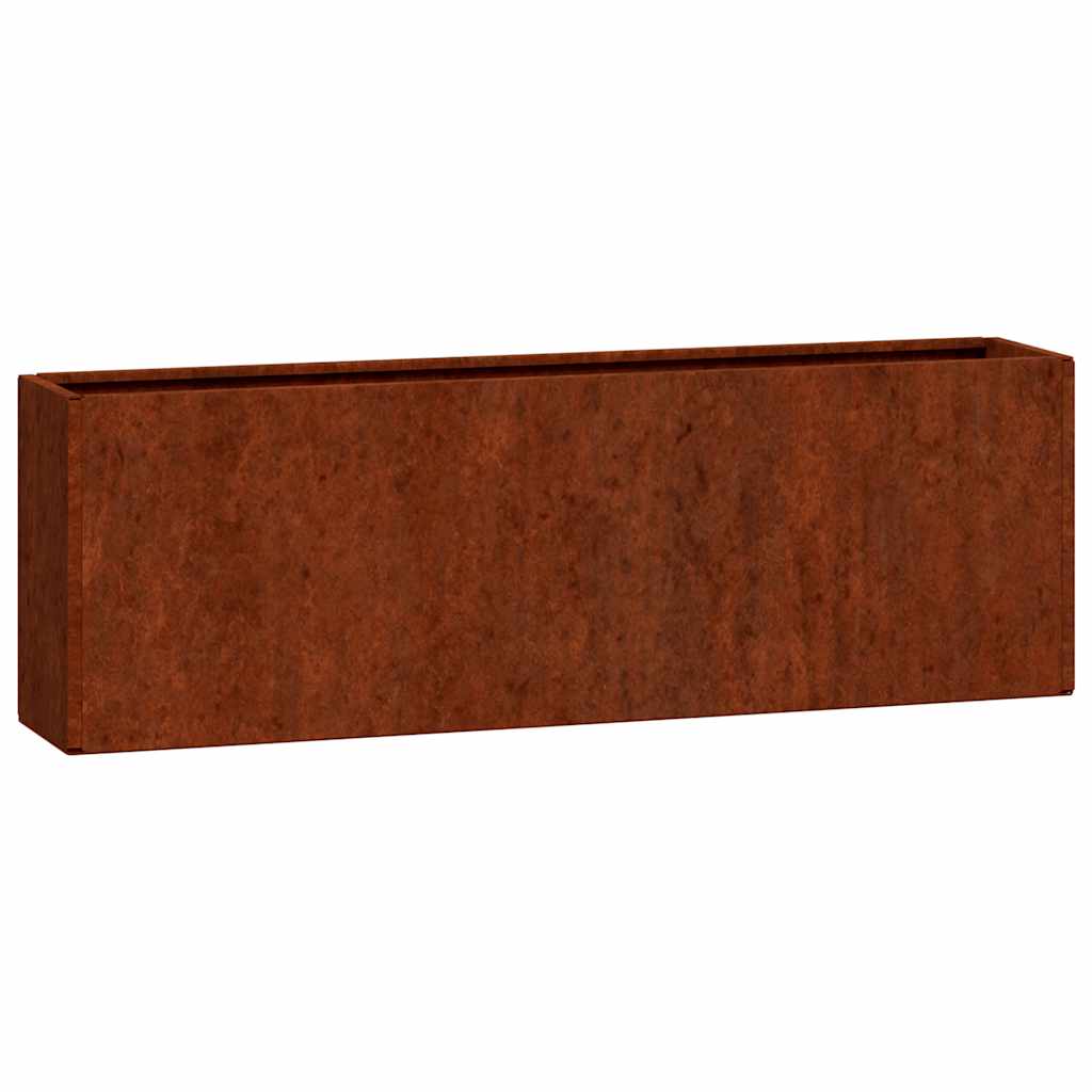vidaXL Doniczki ścienne, 2 szt., rdzawe, stal kortenowska, 53x10x17 cm