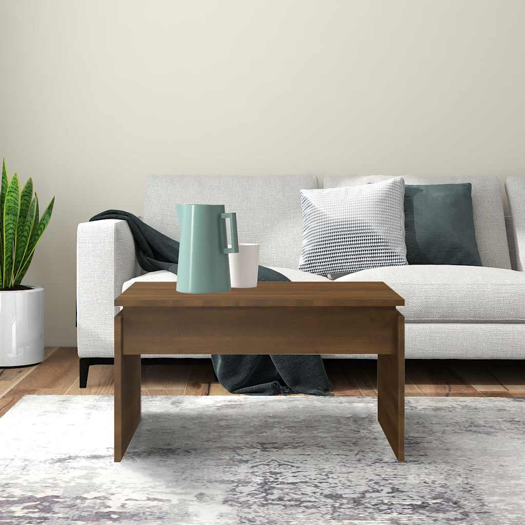 vidaXL Stolik kawowy, brązowy dąb 68x50x38 cm materiał drewnopochodny