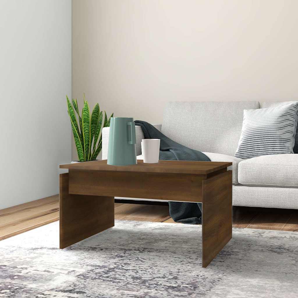 vidaXL Stolik kawowy, brązowy dąb 68x50x38 cm materiał drewnopochodny