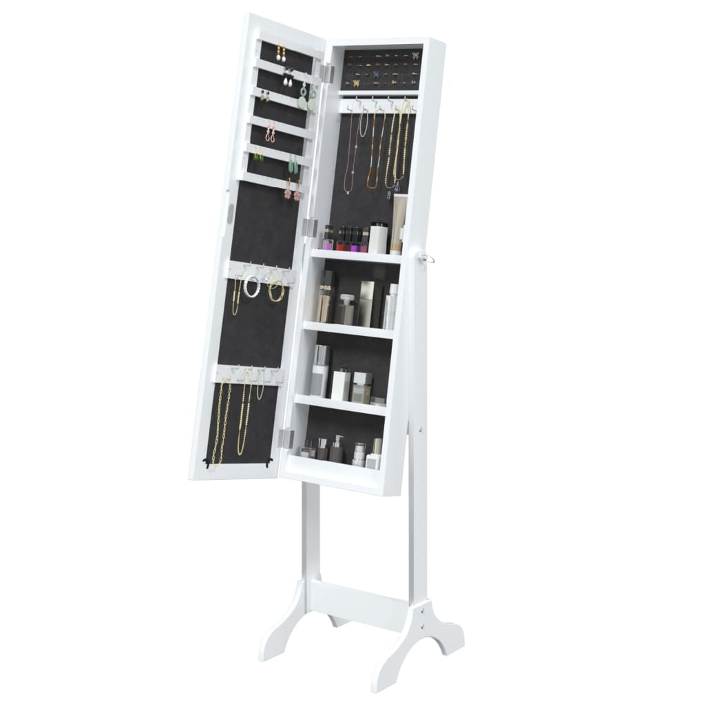 vidaXL Lustro wolnostojące, białe, 34x37x146 cm