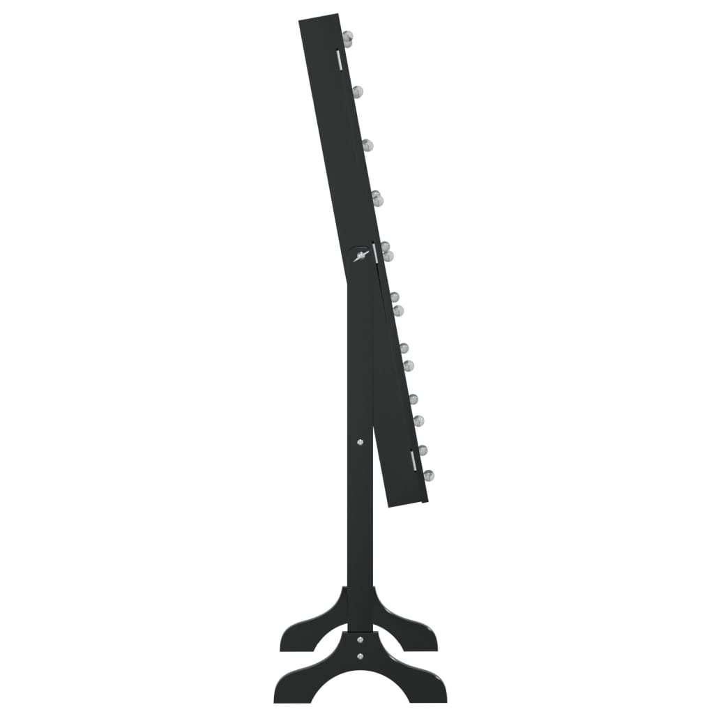 vidaXL Lustro stojące z LED, czarne, 34x37x146 cm