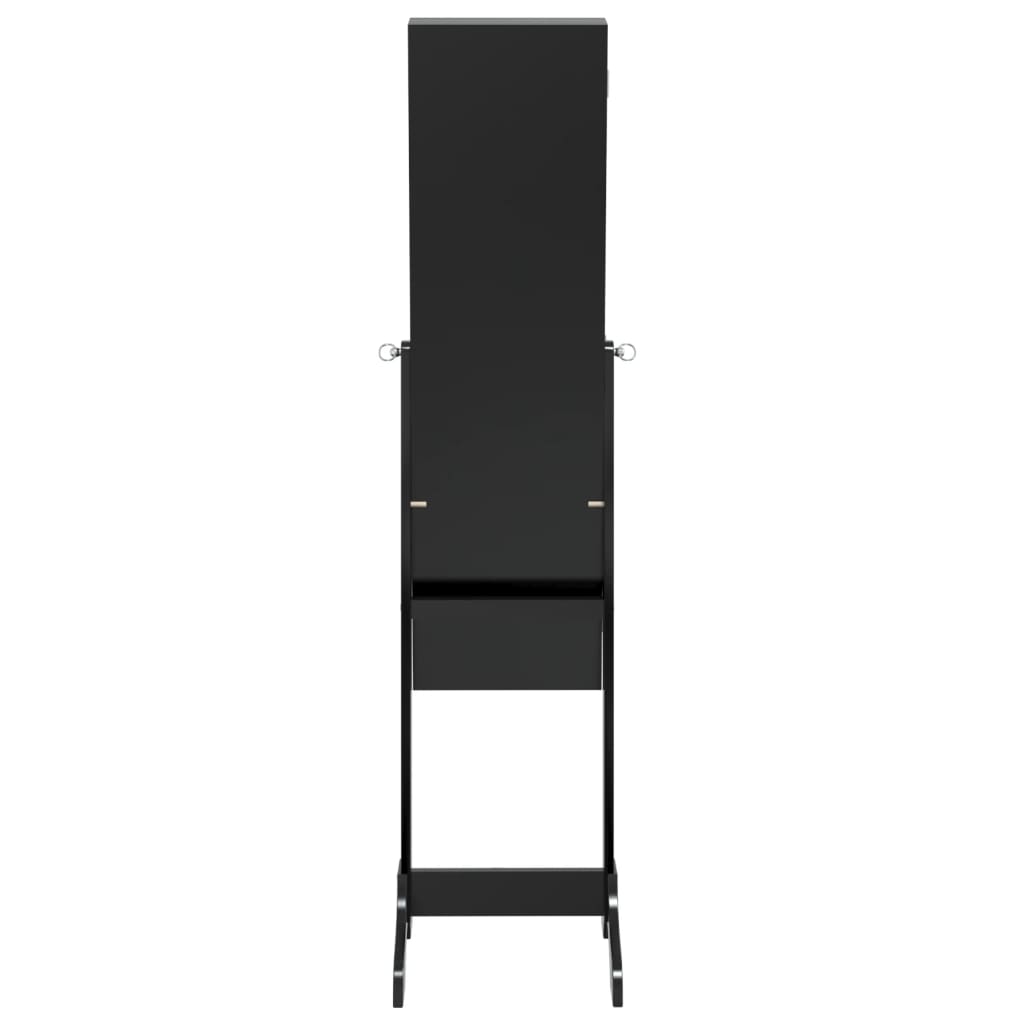 vidaXL Lustro stojące z LED, czarne, 34x37x146 cm