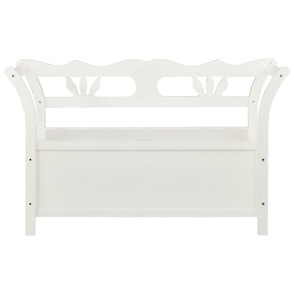 vidaXL Ławka, biała, 107x45x75,5 cm, lite drewno jodłowe