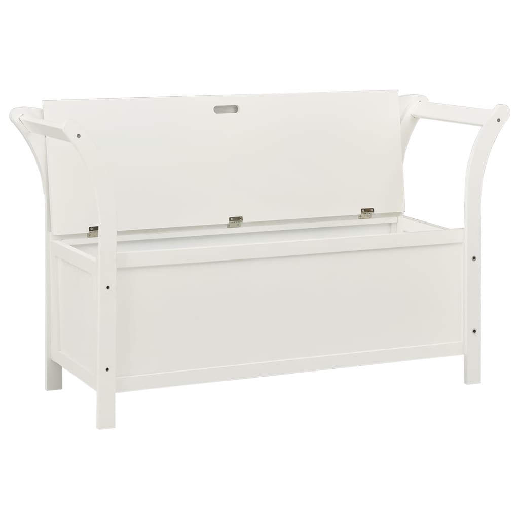 vidaXL Ławka, biała, 107x45x75,5 cm, lite drewno jodłowe