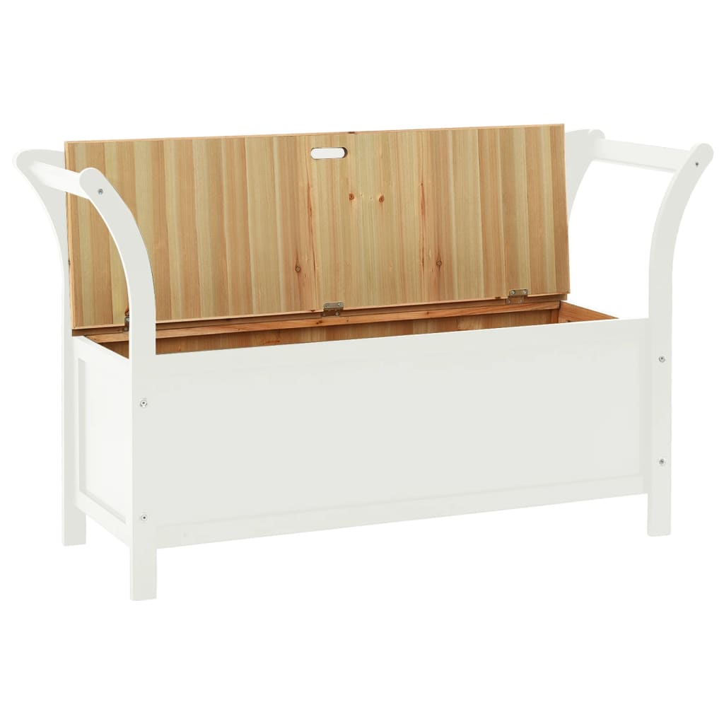 vidaXL Ławka, biała, 107x45x75,5 cm, lite drewno jodłowe