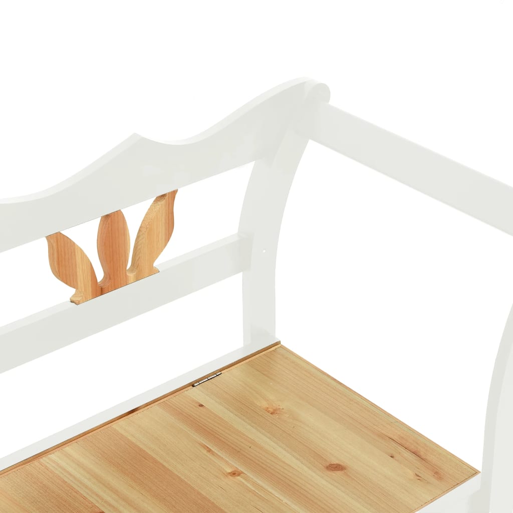 vidaXL Ławka, biała, 107x45x75,5 cm, lite drewno jodłowe