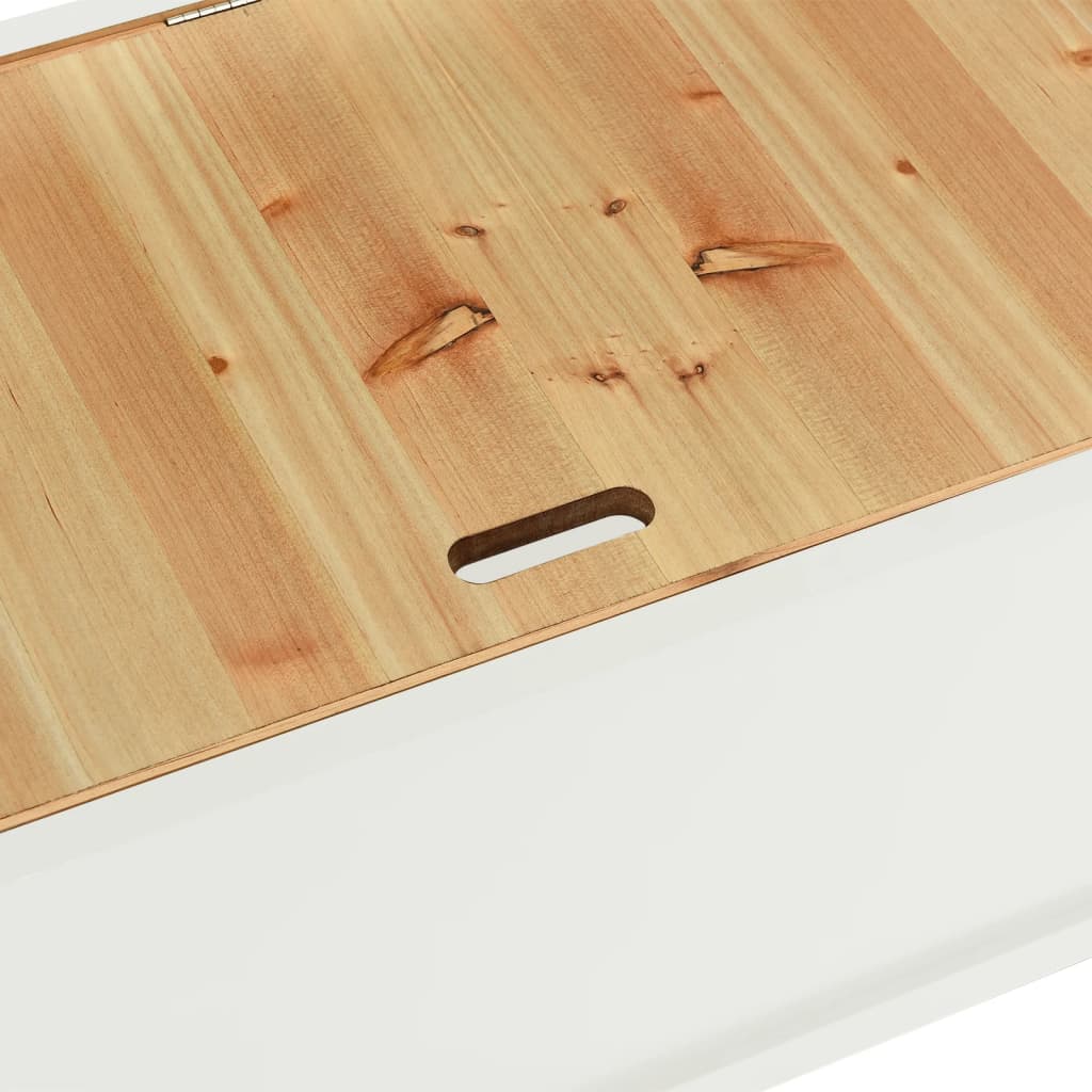vidaXL Ławka, biała, 107x45x75,5 cm, lite drewno jodłowe