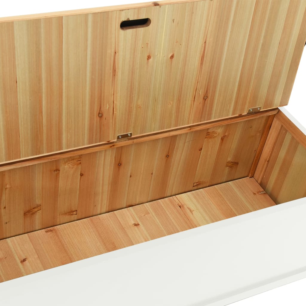vidaXL Ławka, biała, 107x45x75,5 cm, lite drewno jodłowe
