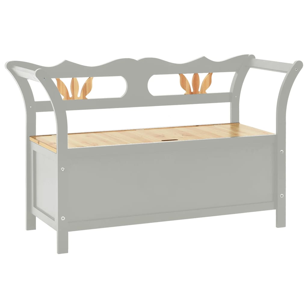 vidaXL Ławka, szara, 107x45x75,5 cm, lite drewno jodłowe