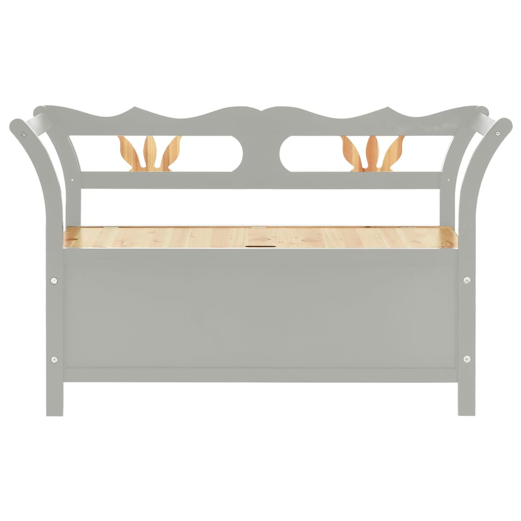 vidaXL Ławka, szara, 107x45x75,5 cm, lite drewno jodłowe