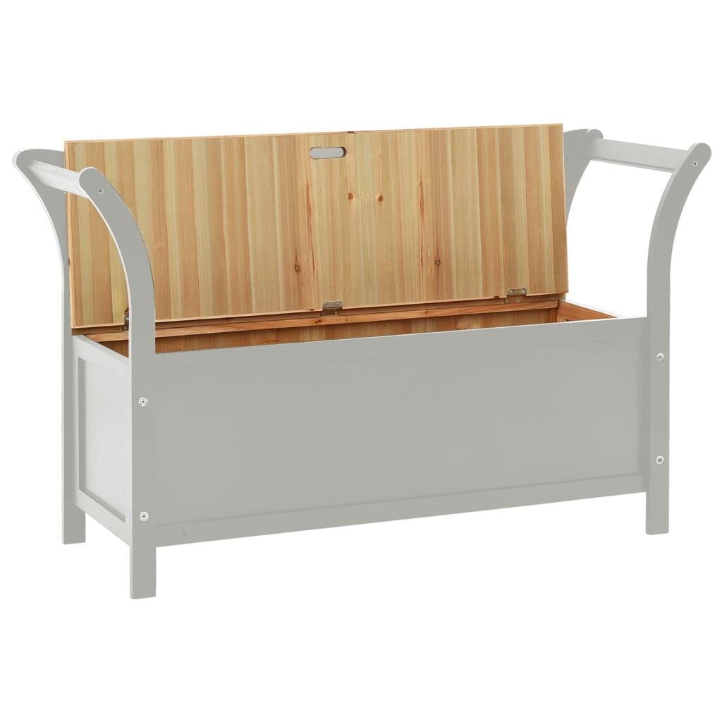 vidaXL Ławka, szara, 107x45x75,5 cm, lite drewno jodłowe