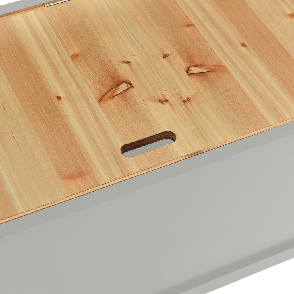 vidaXL Ławka, szara, 107x45x75,5 cm, lite drewno jodłowe