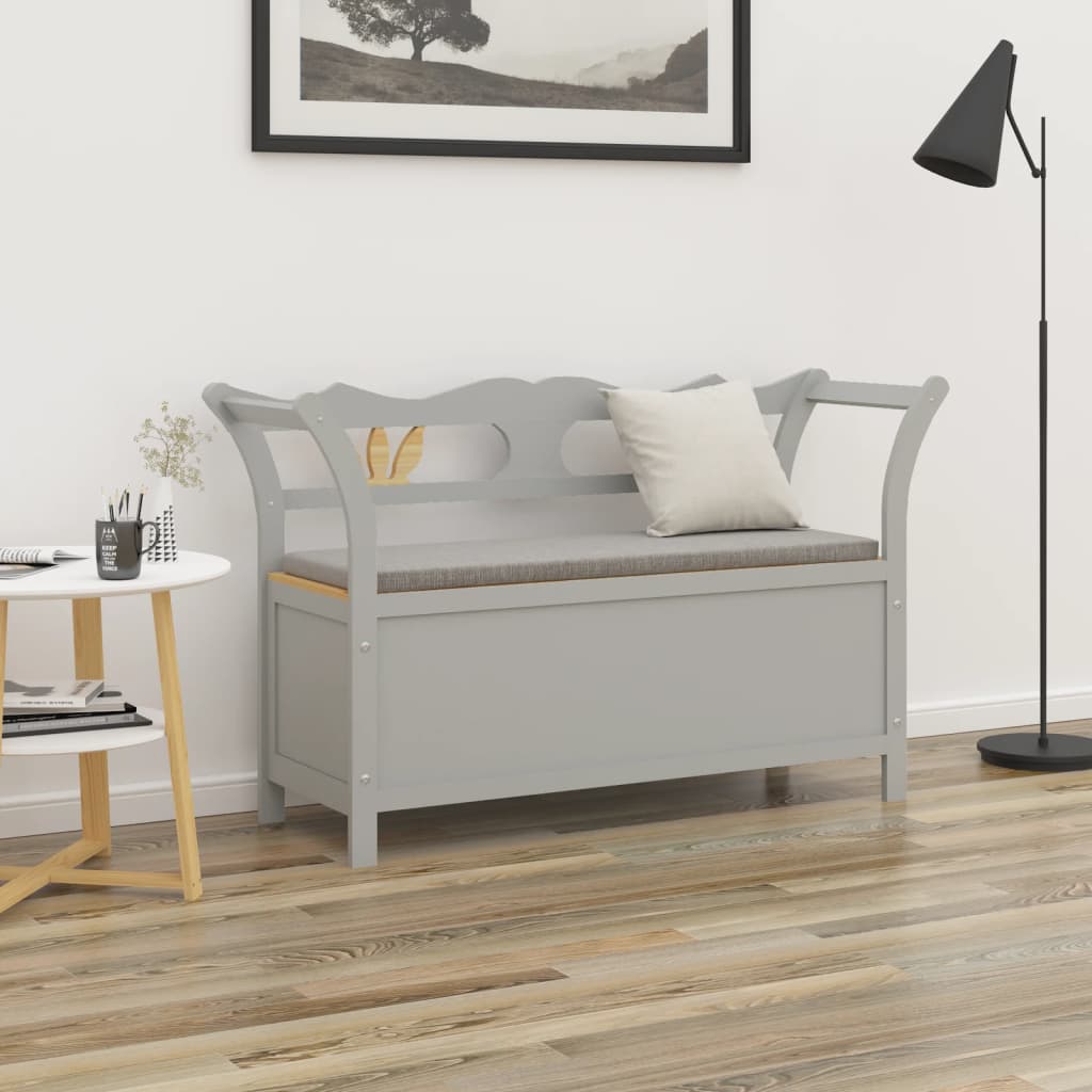 vidaXL Ławka, szara, 107x45x75,5 cm, lite drewno jodłowe