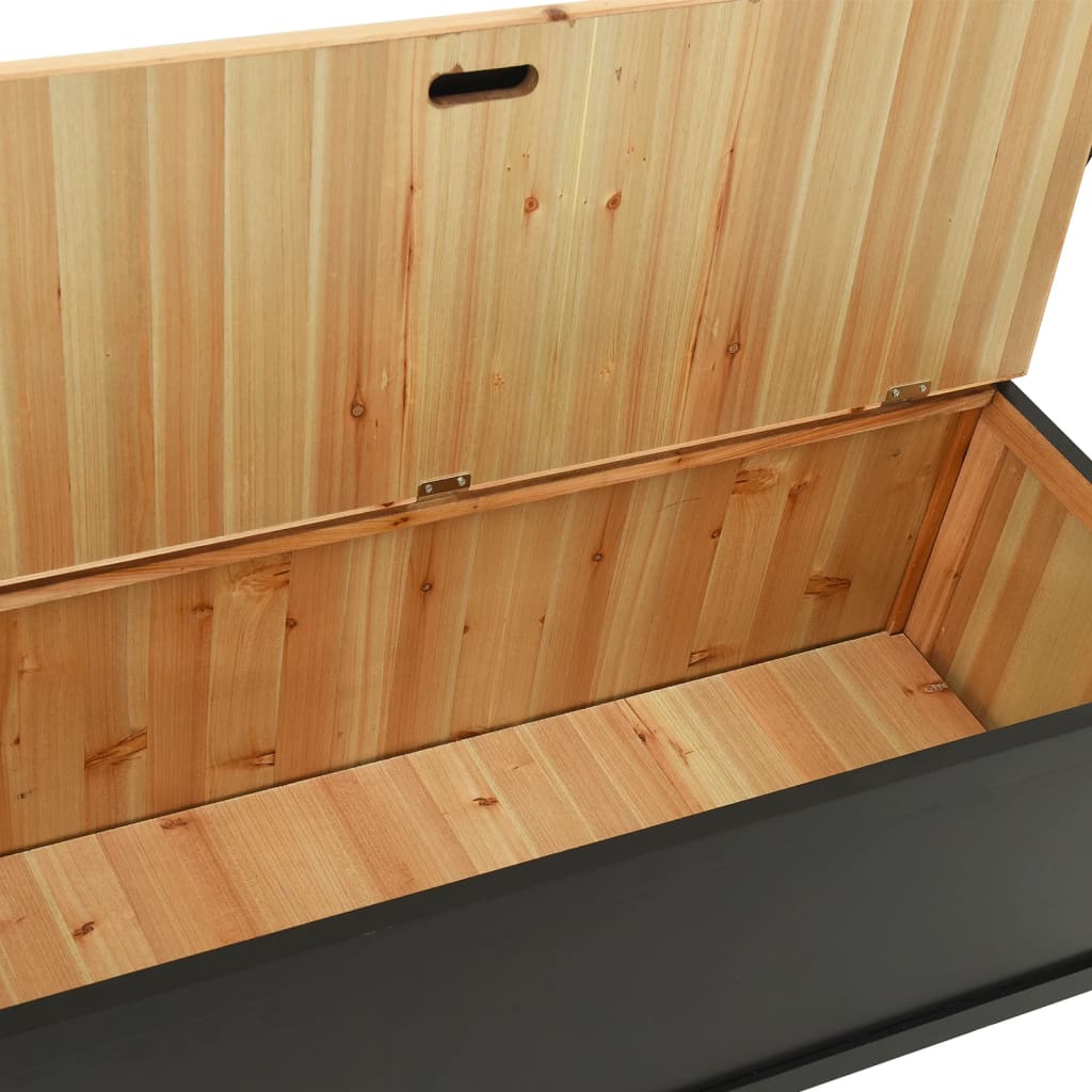 vidaXL Ławka, czarna, 107x45x75,5 cm, lite drewno jodłowe
