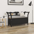 vidaXL Ławka, czarna, 107x45x75,5 cm, lite drewno jodłowe