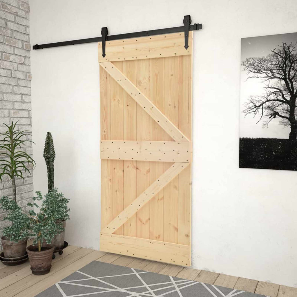 vidaXL Drzwi NARVIK Naturalny 80 x 210 cm Lite Drewno Sosnowe