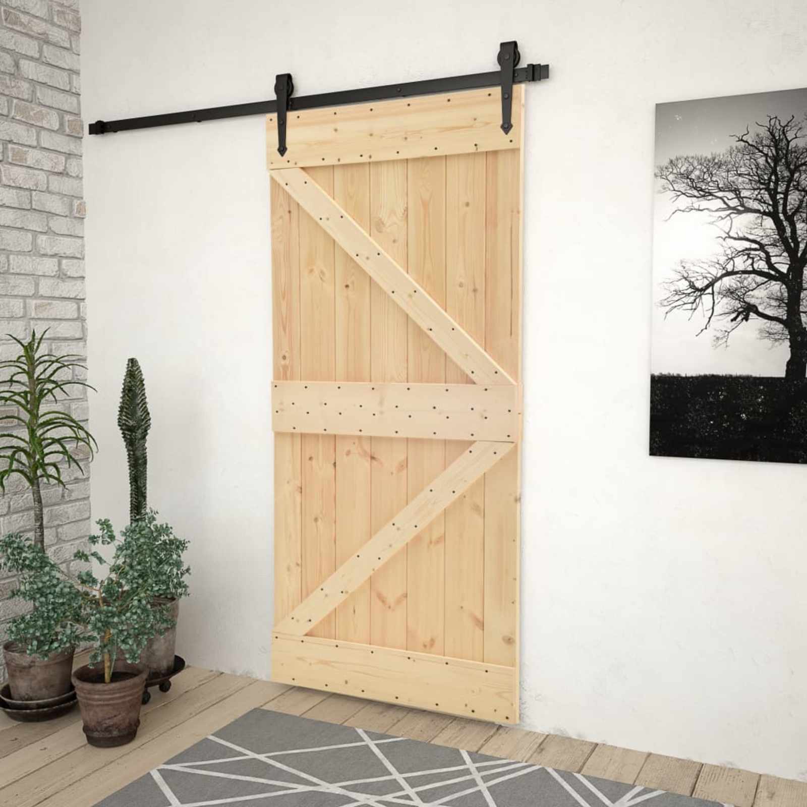vidaXL Drzwi NARVIK Naturalny 80 x 210 cm Lite Drewno Sosnowe