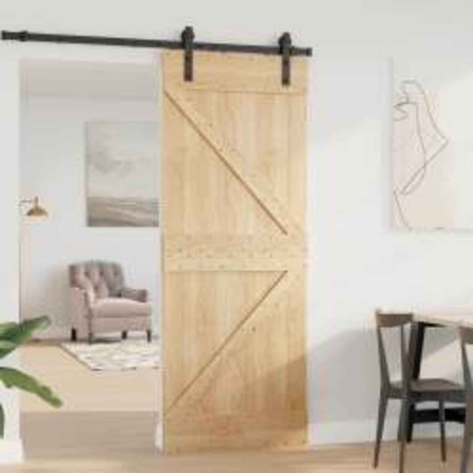 vidaXL Drzwi NARVIK Naturalny 80 x 210 cm Lite Drewno Sosnowe