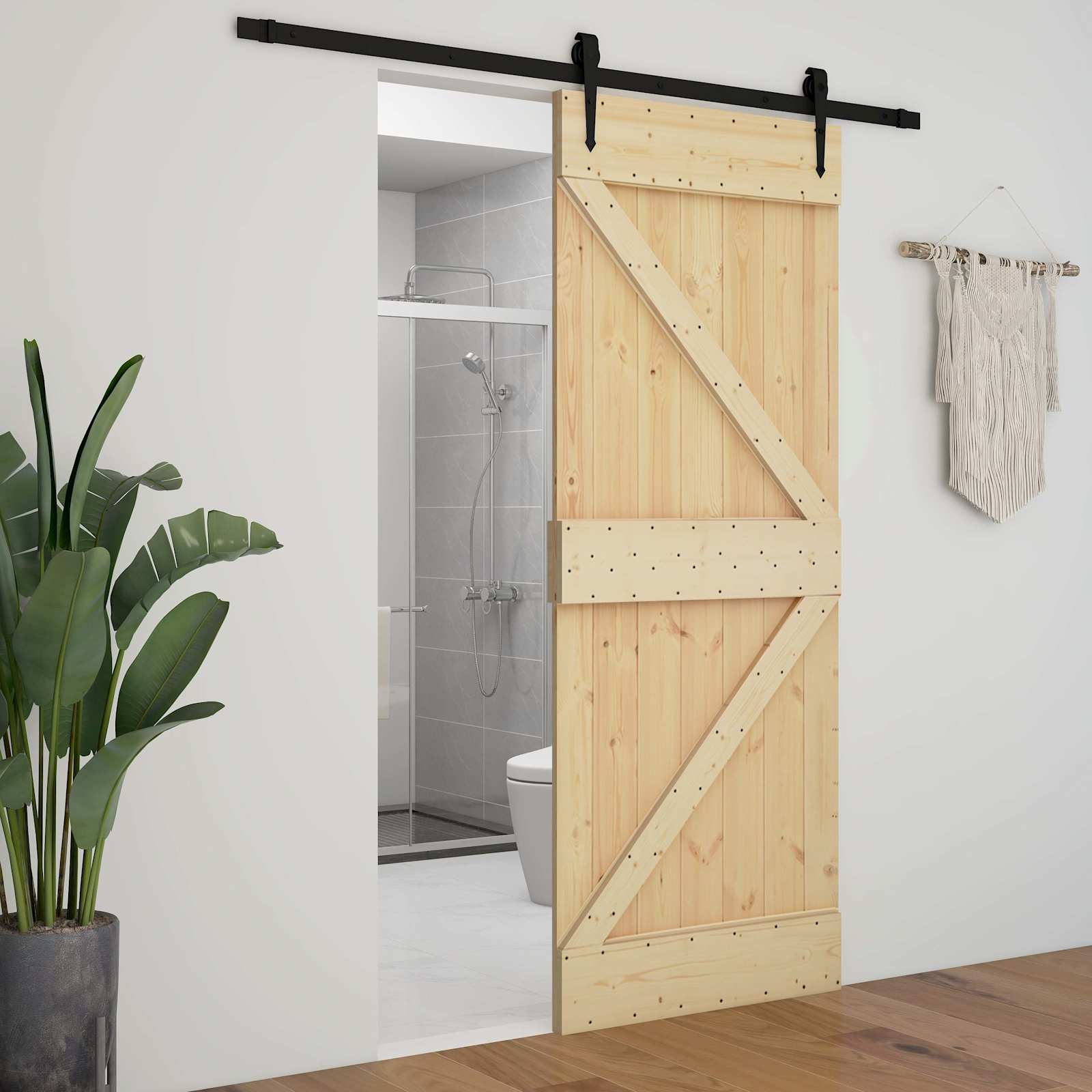 vidaXL Drzwi NARVIK Naturalny 80 x 210 cm Lite Drewno Sosnowe
