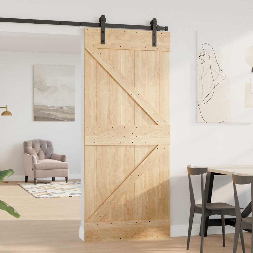 vidaXL Drzwi NARVIK Naturalny 90 x 210 cm Lite Drewno Sosnowe