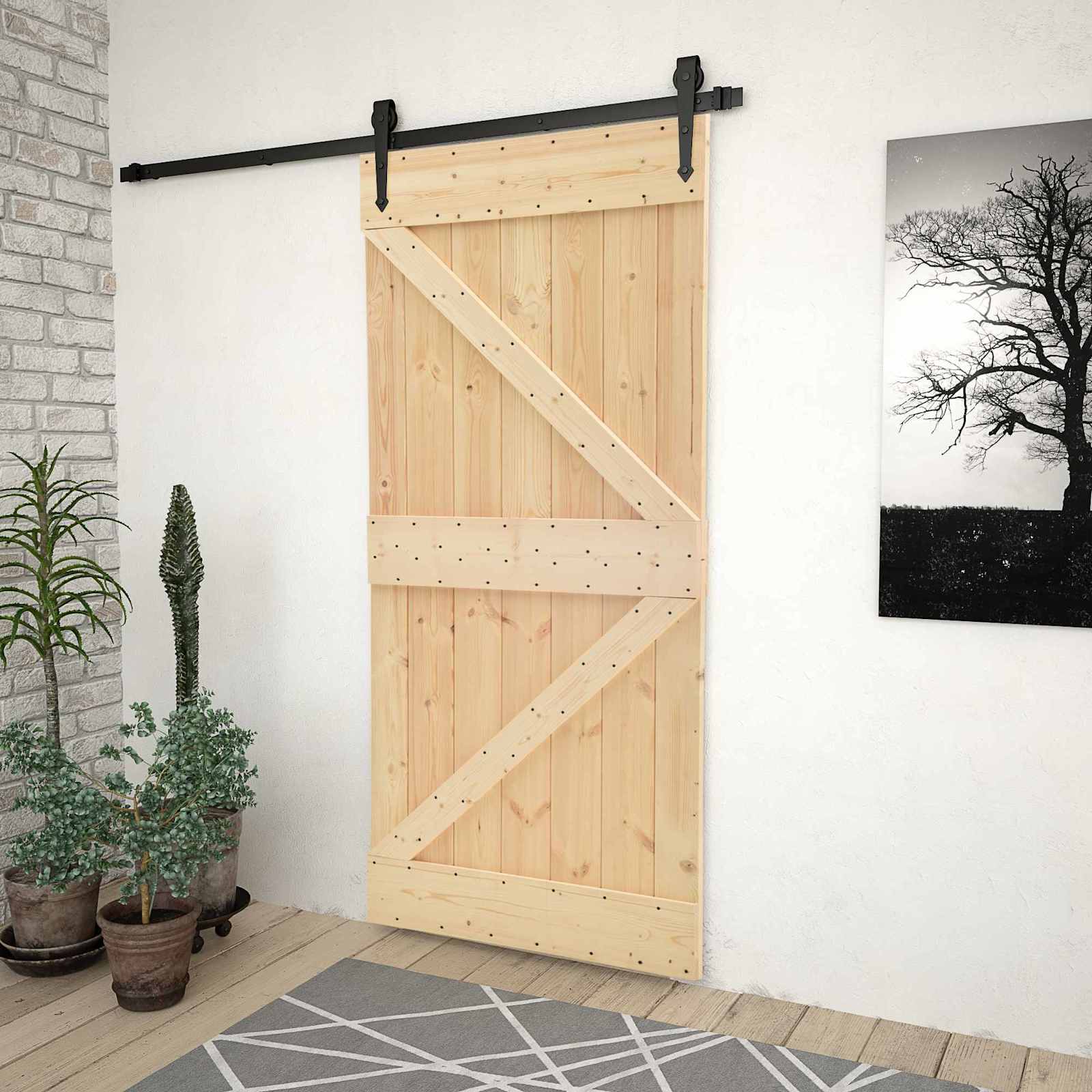 vidaXL Drzwi NARVIK Naturalny 100 x 210 cm Lite Drewno Sosnowe