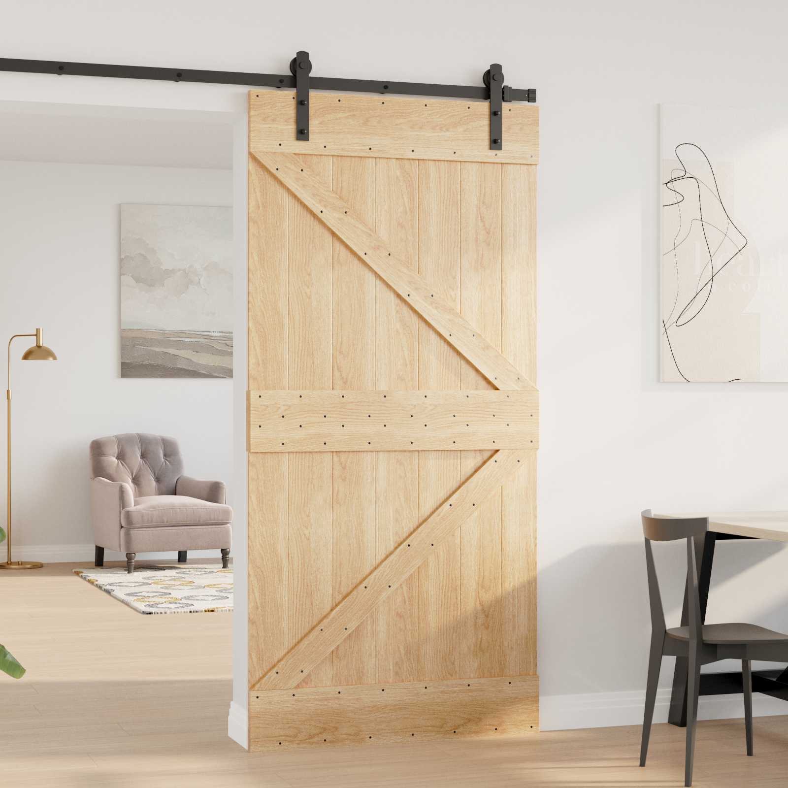 vidaXL Drzwi NARVIK Naturalny 100 x 210 cm Lite Drewno Sosnowe