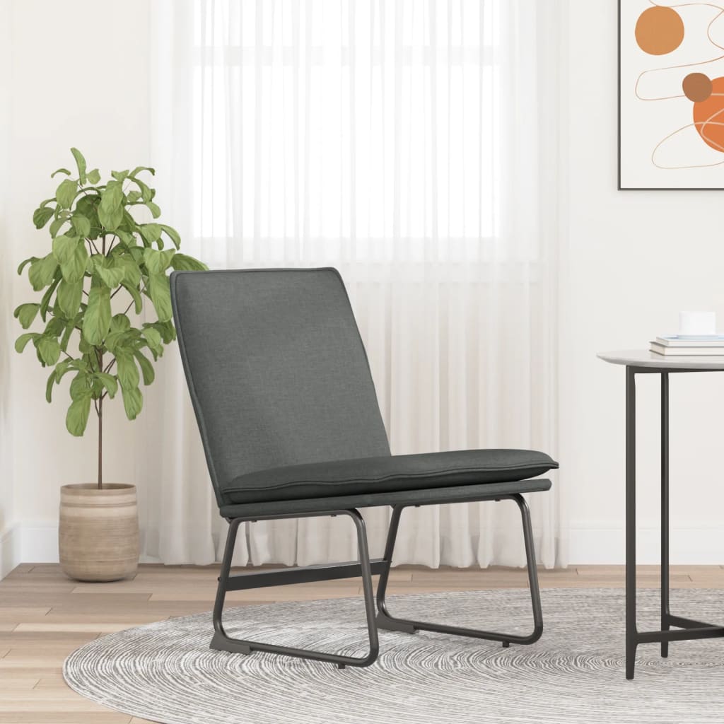 vidaXL Krzesło wypoczynkowe, ciemnoszare, 52x75x76 cm, obite tkaniną