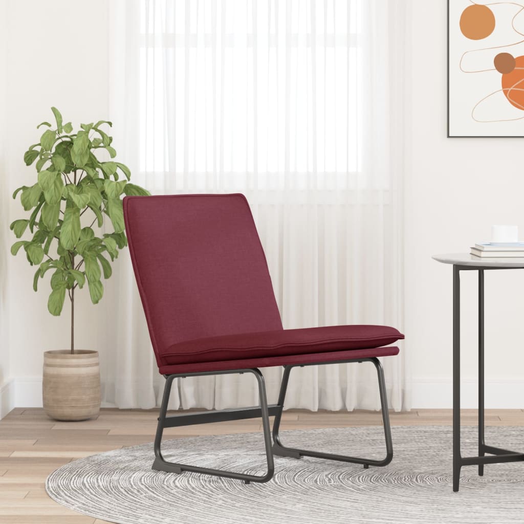vidaXL Krzesło wypoczynkowe, winna czerwień, 52x75x76cm, obite tkaniną