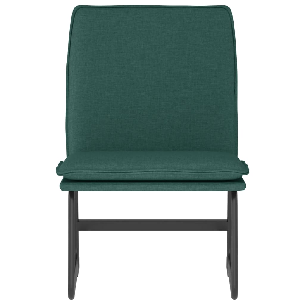 vidaXL Krzesło wypoczynkowe, ciemnozielone, 52x75x76 cm, obite tkaniną