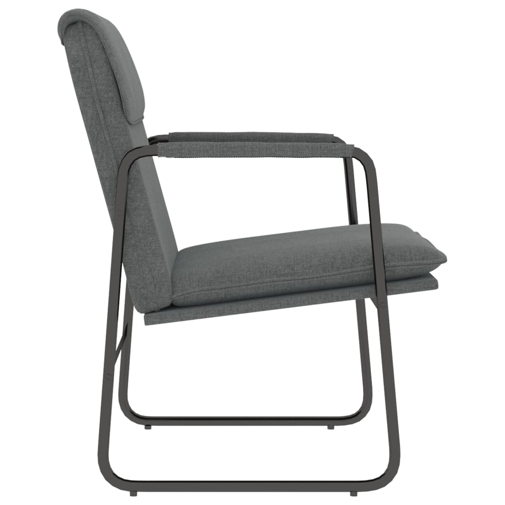 vidaXL Krzesło wypoczynkowe, ciemnoszare, 55x64x80 cm, obite tkaniną