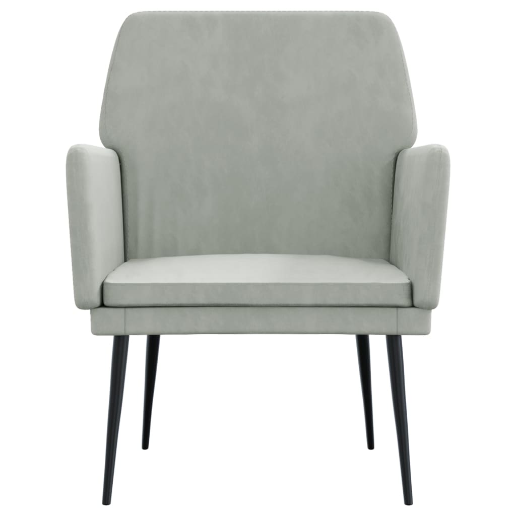 vidaXL Fotel, jasnoszary, 62x79x79 cm, obity aksamitem