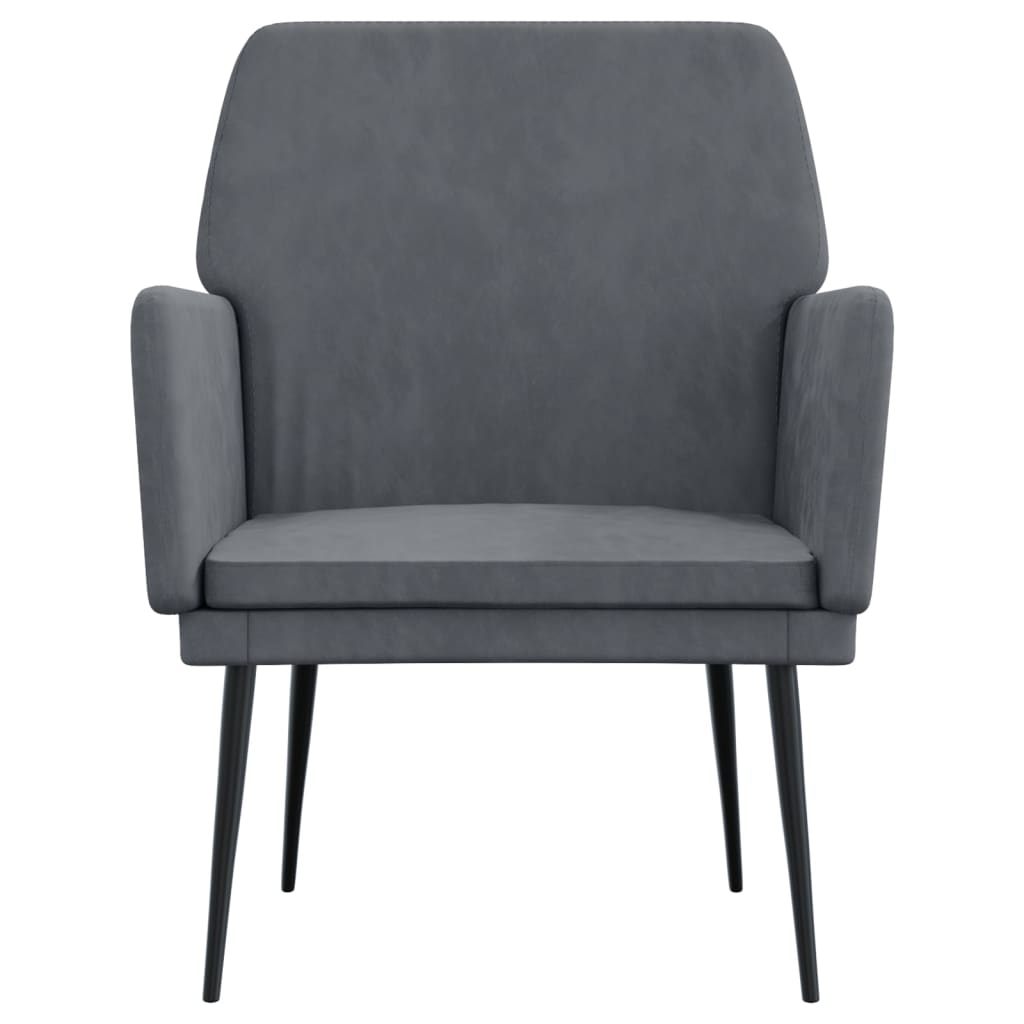 vidaXL Fotel, ciemnoszary, 62x79x79 cm, obity aksamitem