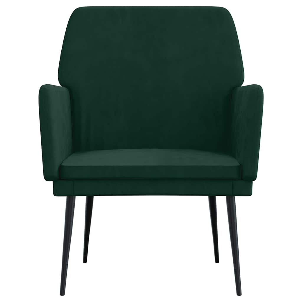 vidaXL Fotel, ciemnozielony, 62x79x79 cm, obity aksamitem
