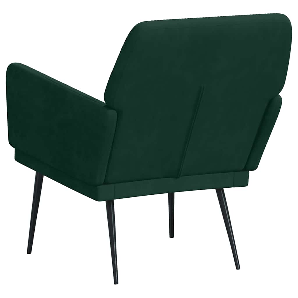 vidaXL Fotel, ciemnozielony, 62x79x79 cm, obity aksamitem