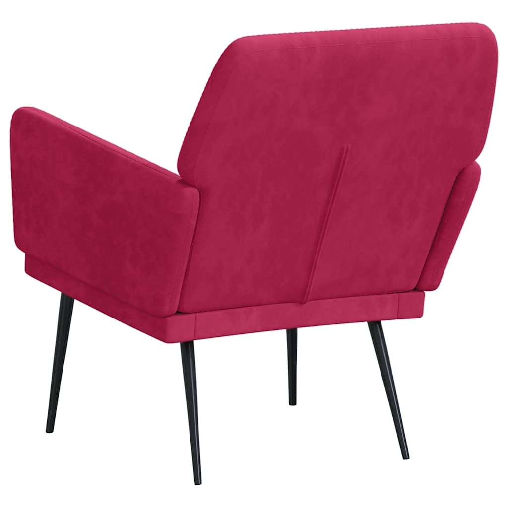 vidaXL Fotel, winna czerwień, 62x79x79 cm, obity aksamitem
