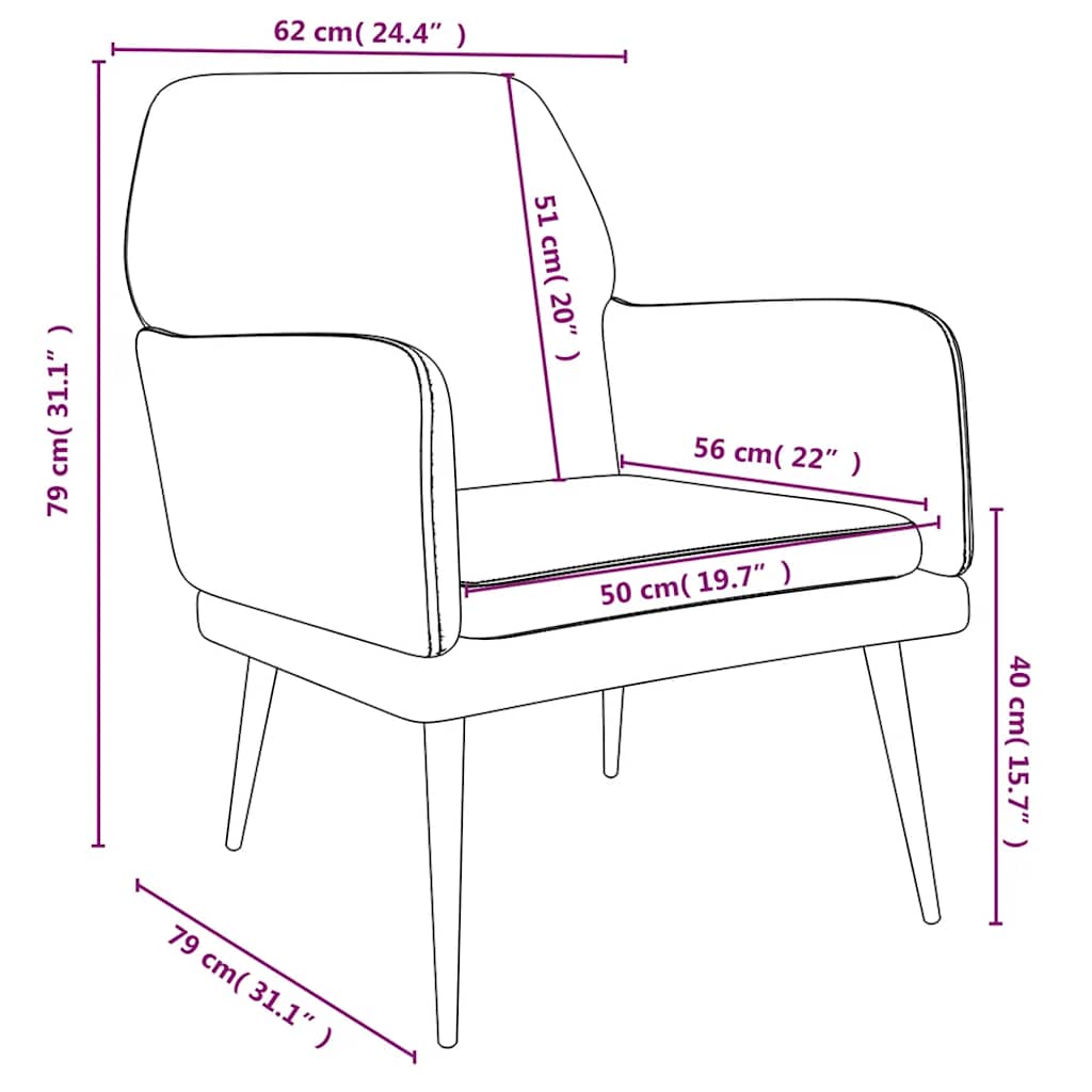vidaXL Fotel, winna czerwień, 62x79x79 cm, obity aksamitem
