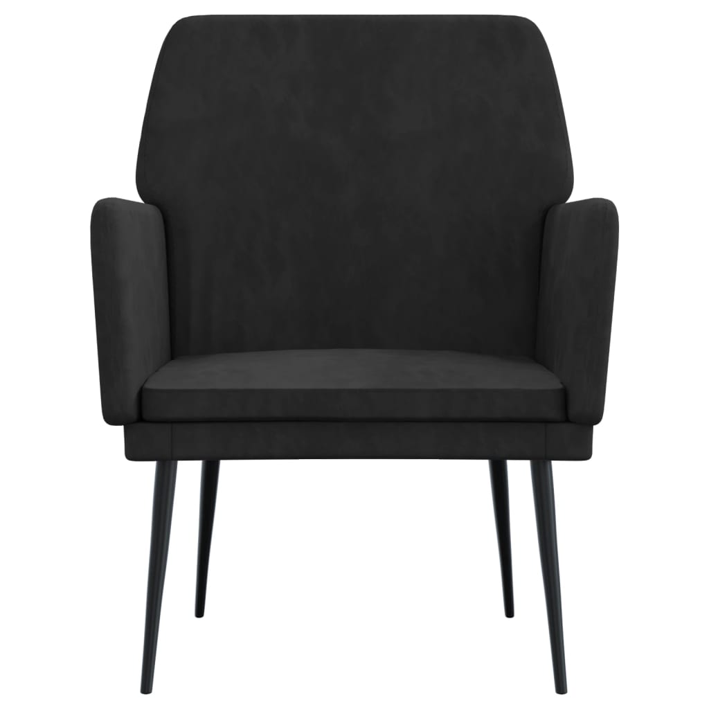 vidaXL Fotel, czarny, 62x79x79 cm, obity aksamitem